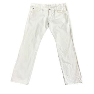 Lacoste Men’s White Straight Leg Jeans Size 40 Y2K Preppy Old Money Cotton